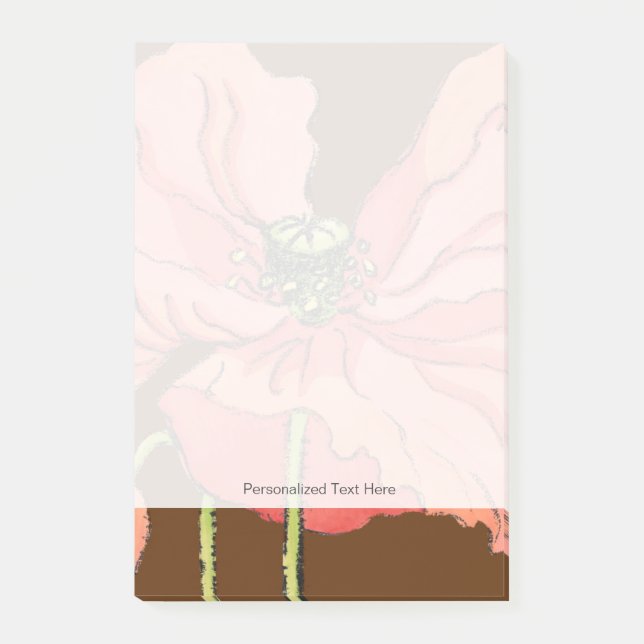 Large Pink Flower with Deep Red Background Post-it Notes (Front)