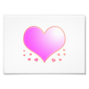 Large pink heart photo print
