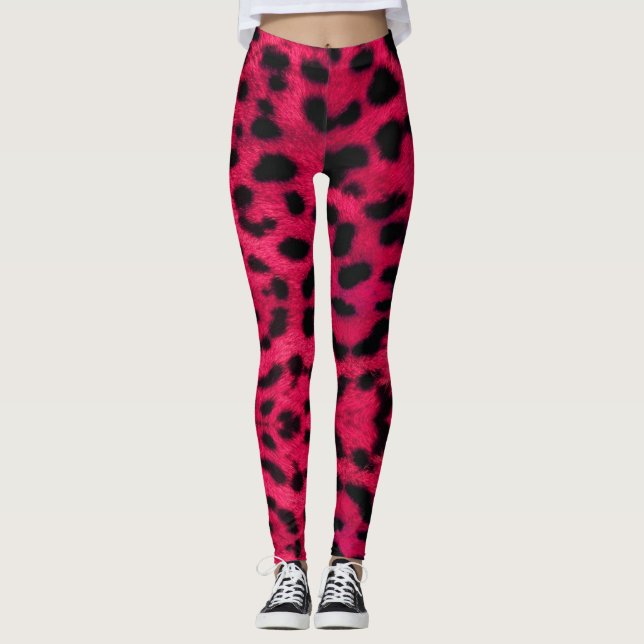 large pink leopard print for leggings (Front)