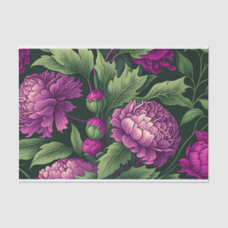 Large Pink Peonies Green Leaves Decoupage Gift Tissue Paper