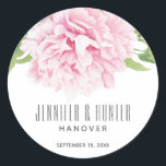 Large Pink Watercolor Peony Floral | Sticker<br><div class="desc">Pink peony watercolor floral sticker.</div>