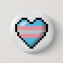 Large Pixel Heart Design in Transgender Pride Flag