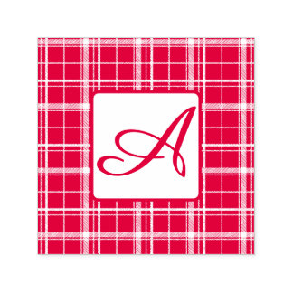 Large Plaid Self Inking Initial Stamp
