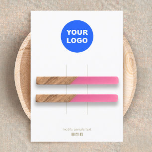 Large Plain Add Logo  Multiple Hair Clip Display Invitation