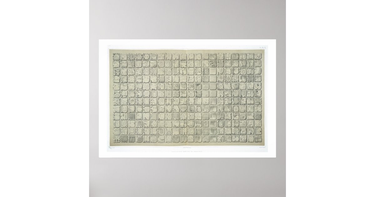 Large plaque with ideographic writing from the Tem Poster | Zazzle