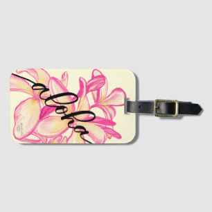 Large Plumeria Aloha Hawaii Bag Tags