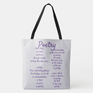 Large Poetry Tote Bag Purple