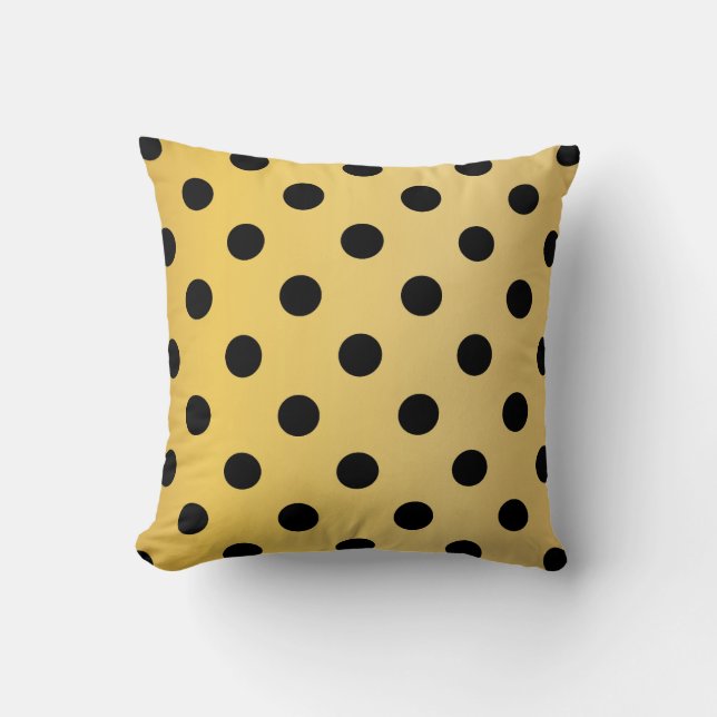 Large Poke A Dots Gold and Black  Cushion (Front)