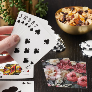 large poker floral playing cards, cards