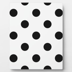 Large Polka Dots - Black on White Plaque