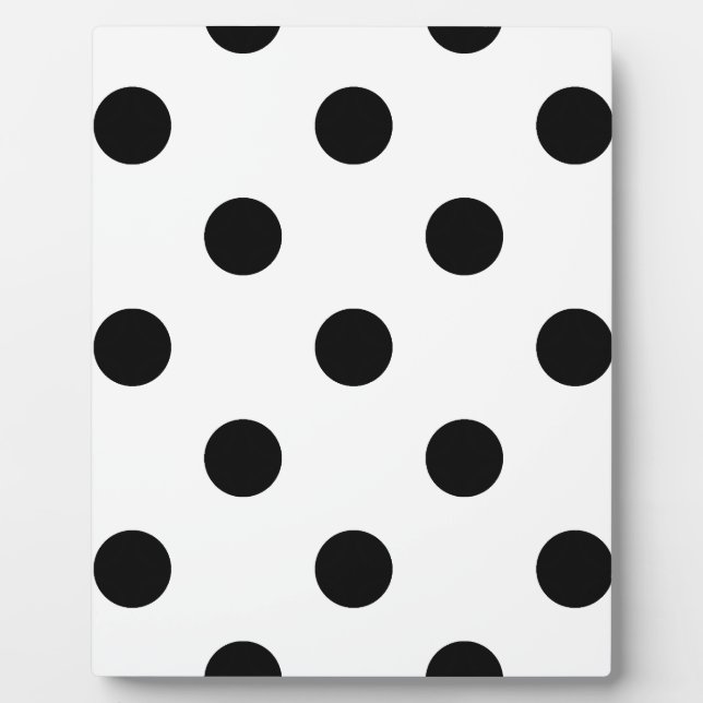 Large Polka Dots - Black on White Plaque (Front)