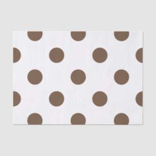 Large Polka Dots - Coffee on White Tissue Paper