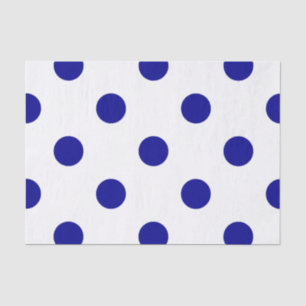 Large Polka Dots - Dark Blue on White Tissue Paper
