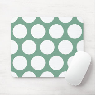 Large Polka Dots Pattern: Seafoam Green Mouse Mat