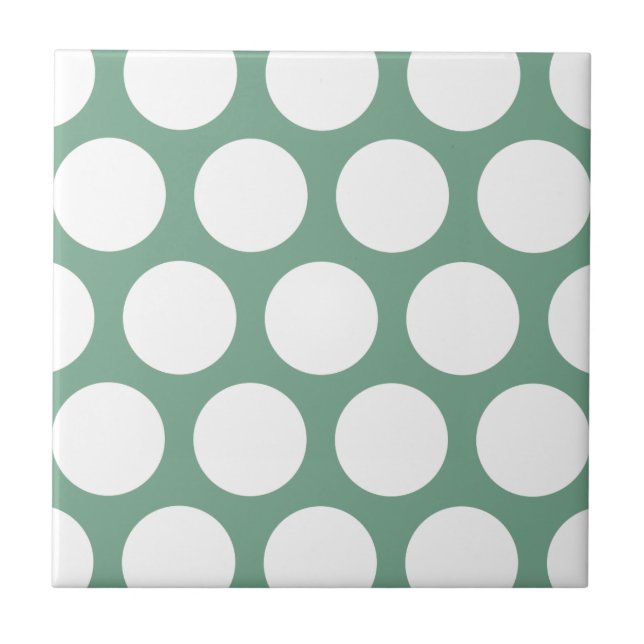 Large Polka Dots Pattern: Seafoam Green Tile (Front)
