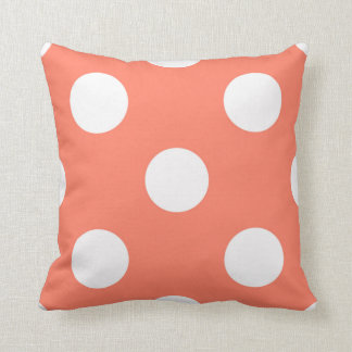 Large Polka Dots Salmon Pink Design Cushion