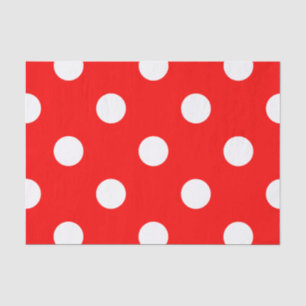 Large Polka Dots - White on Red Tissue Paper