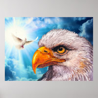 Large Powerful Bald Eagle Poster