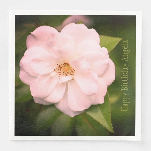 Large Pretty Rose Photograph  Napkin (Front)