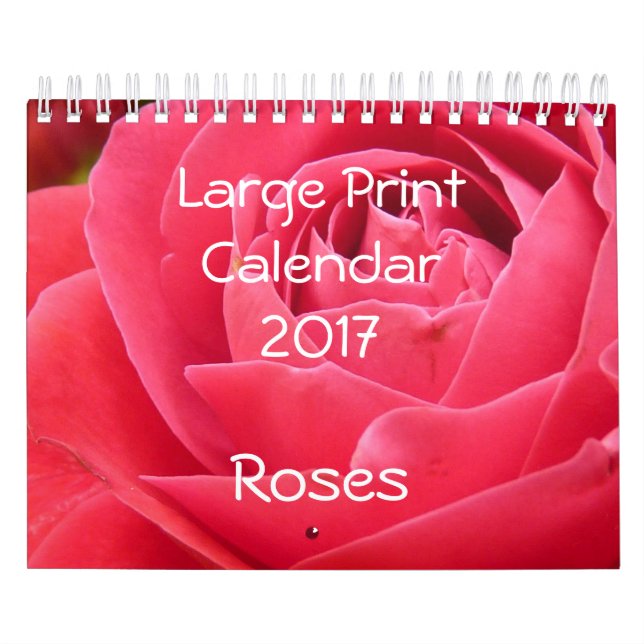 Large Print Calendar 2017 Roses Small (Cover)