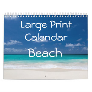 Large Print Calendar - Beach