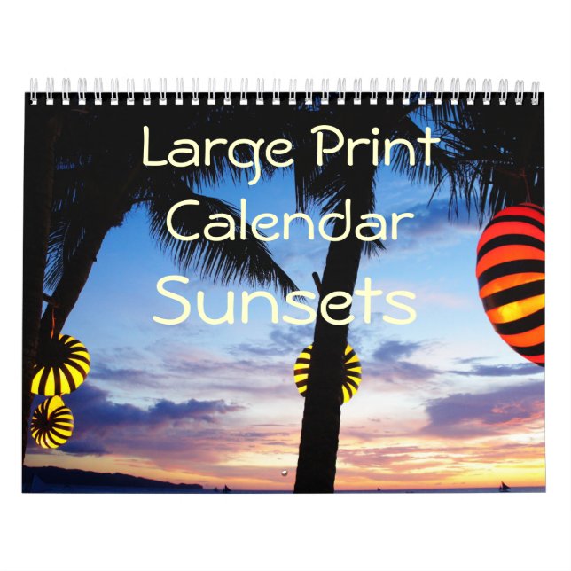 Large Print Calendar - Sunsets (Cover)