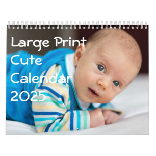 Large Print Cute Calendar 2025