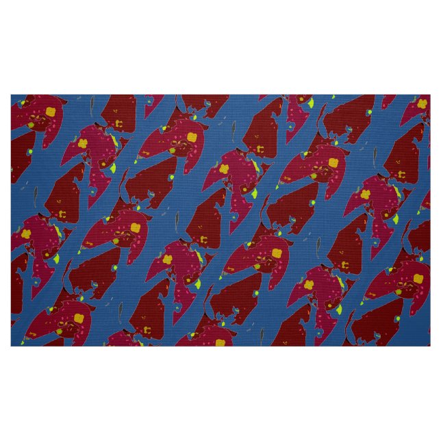Large Print Flipflops in Red and Blue Fabric (Fat Quarter)