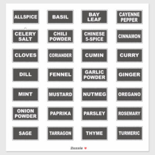 Large Print High Contrast Visual Spice Labels