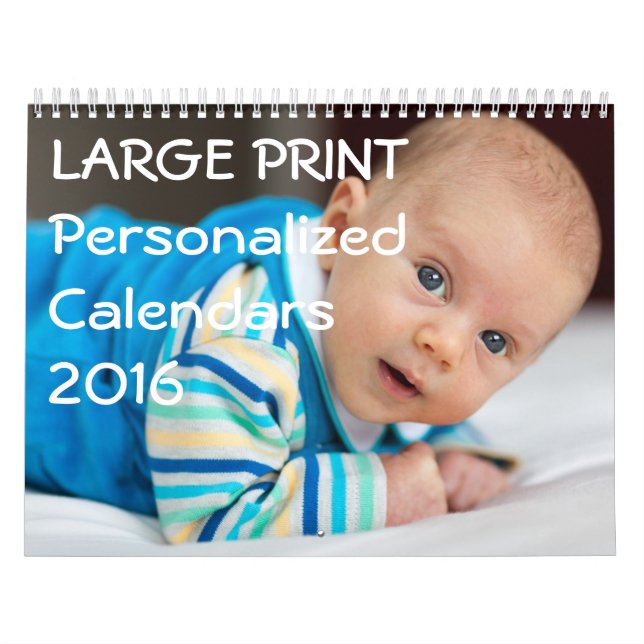 Large Print Personalised Calendars 2016 (Cover)