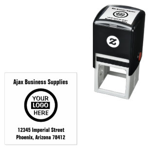 Large Professional Logo and Address Business  Self-inking Stamp
