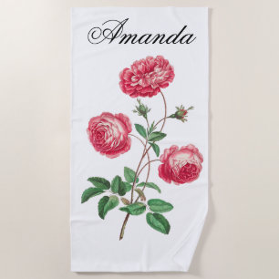 Large Provence Rose (1770–1775) by John Edwards. Beach Towel