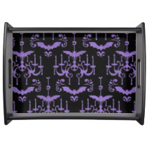Large Purple Bat Chandelier Serving Tray
