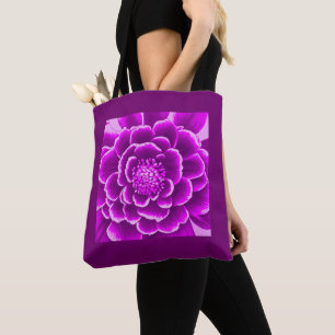 Large Purple Dahlia Flower Tote Bag