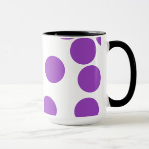 Large Purple Dots on White. Mug