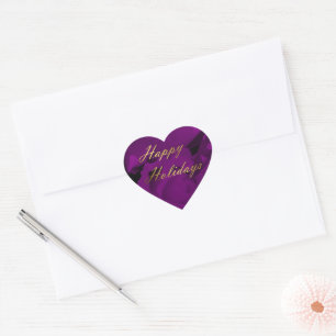 large purple flower heart sticker