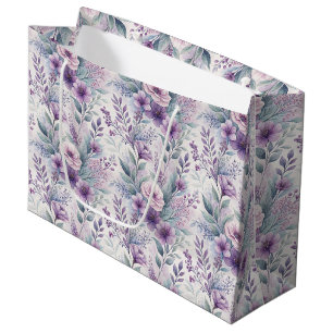 Large Purple Lavender Floral Gift Bag