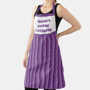Large Purple Striped Mum's Home Cooking Apron