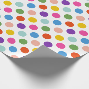 Large Rainbow Colored Polka Dots Pattern Wrapping Paper