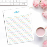 Large Rainbow Lined Personalised  Notepad<br><div class="desc">Add  your text using the template form.  Please note,  the pad will tear from the side,  not the top.</div>