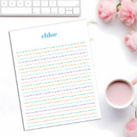 Large Rainbow Lined Personalised Notepad