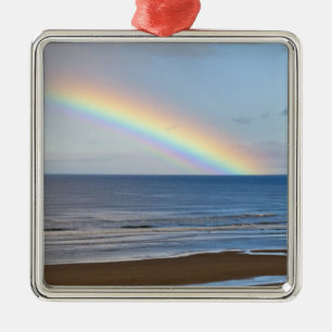 Large rainbow over the Pacific Ocean at Metal Tree Decoration