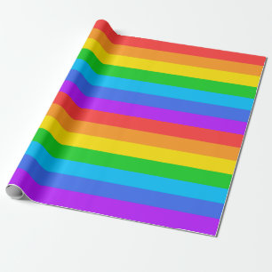Large Rainbow Stripes Wrapping Paper