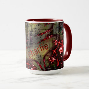 Large rapport of strange fractal over aged image m mug