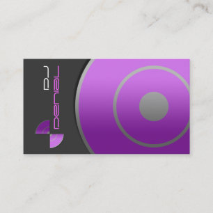 Large Record Purple DJ Business Card
