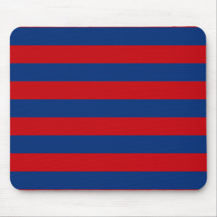 Large Red and Blue Horizontal Stripes Mouse Mat