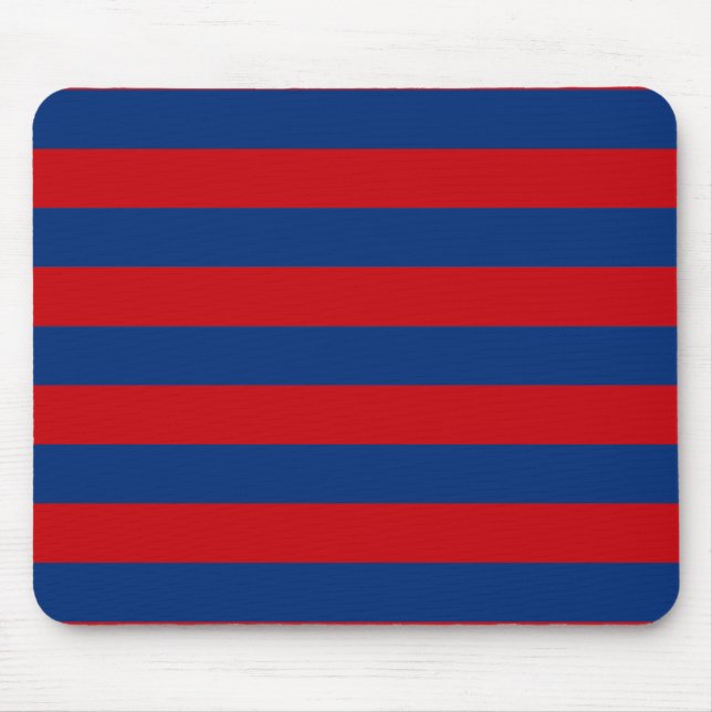 Large Red and Blue Horizontal Stripes Mouse Mat (Front)