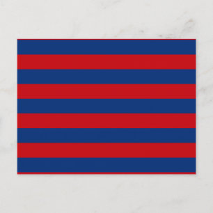Large Red and Blue Horizontal Stripes Postcard
