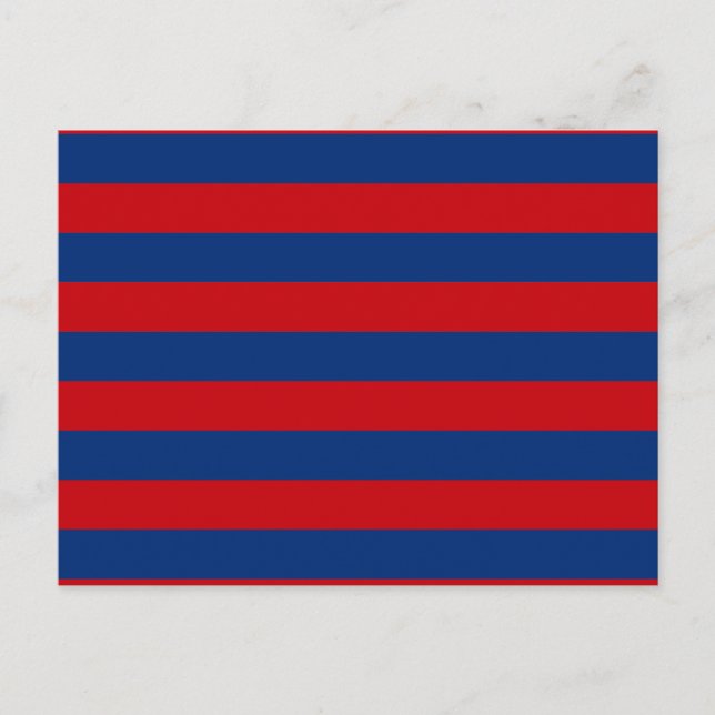 Large Red and Blue Horizontal Stripes Postcard (Front)
