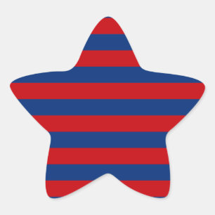 Large Red and Blue Horizontal Stripes Star Sticker
